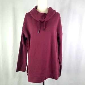 Banana Republic Factory eco pullover funnel neck sweatshirt burgundy wine red M